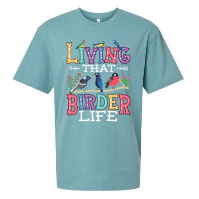 Bird Watching Funny Living That Birder Life For Bird Nerd Gift Sueded Cloud Jersey T-Shirt