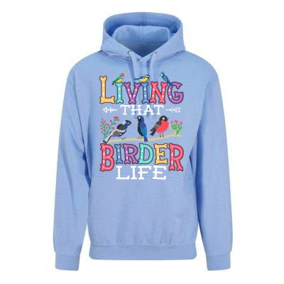 Bird Watching Funny Living That Birder Life For Bird Nerd Gift Unisex Surf Hoodie