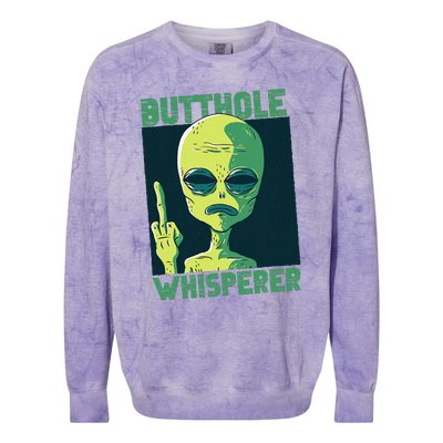 Butthole Whisperer Funny Aliens Sarcastic Adult Humour Colorblast Crewneck Sweatshirt