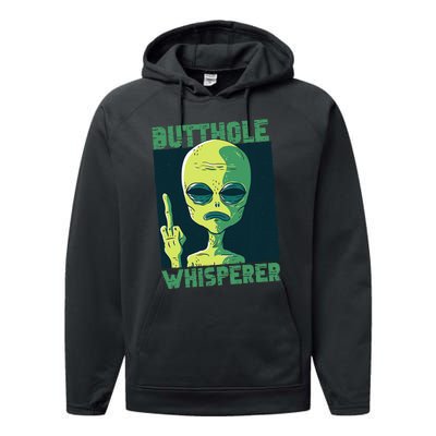 Butthole Whisperer Funny Aliens Sarcastic Adult Humour Performance Fleece Hoodie