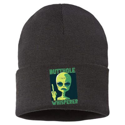 Butthole Whisperer Funny Aliens Sarcastic Adult Humour Sustainable Knit Beanie