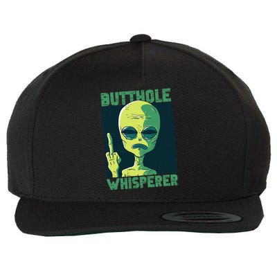 Butthole Whisperer Funny Aliens Sarcastic Adult Humour Wool Snapback Cap