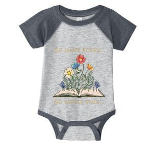 Book With Flower So Many Books Little Time Love To Read Infant Baby Jersey Bodysuit