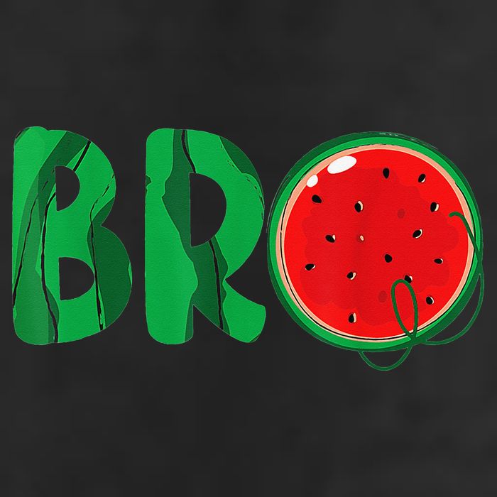 Bro Watermelon Funny Matching Family Summer Fruit Brother 7 Panel Mesh Trucker Snapback Hat