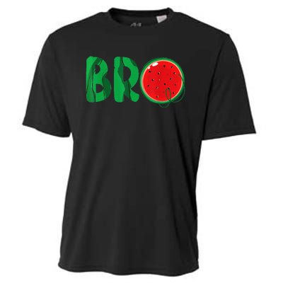 Bro Watermelon Funny Matching Family Summer Fruit Brother Cooling Performance Crew T-Shirt