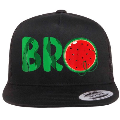 Bro Watermelon Funny Matching Family Summer Fruit Brother Flatbill Hat