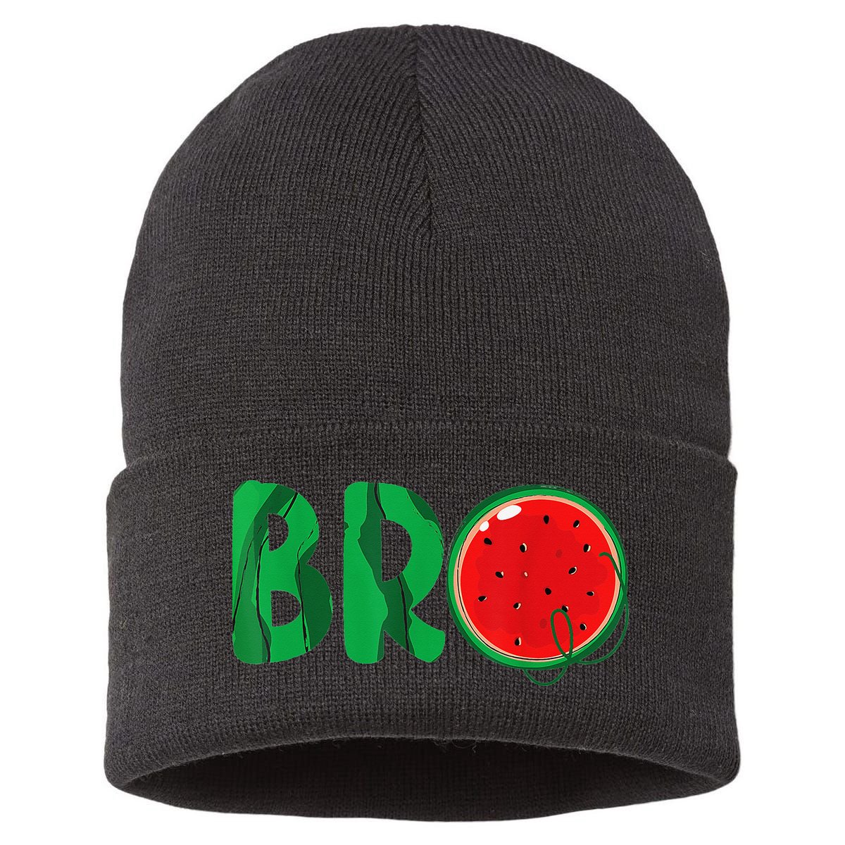 Bro Watermelon Funny Matching Family Summer Fruit Brother Sustainable Knit Beanie