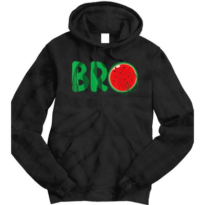 Bro Watermelon Funny Matching Family Summer Fruit Brother Tie Dye Hoodie