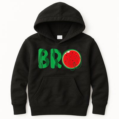 Bro Watermelon Funny Matching Family Summer Fruit Brother Kids Hoodie