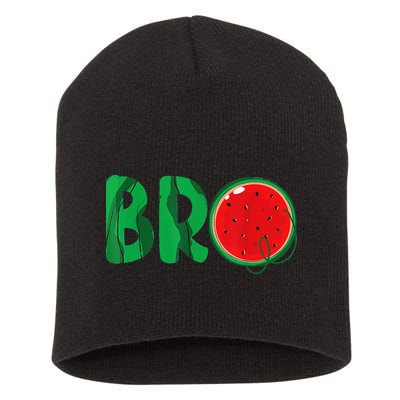 Bro Watermelon Funny Matching Family Summer Fruit Brother Short Acrylic Beanie
