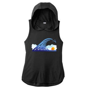 Blue Wave For Kamala Harris Funny Trump Ladies PosiCharge Tri-Blend Wicking Draft Hoodie Tank