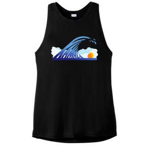 Blue Wave For Kamala Harris Funny Trump Ladies PosiCharge Tri-Blend Wicking Tank