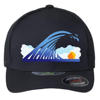 Blue Wave For Kamala Harris Funny Trump Flexfit Unipanel Trucker Cap