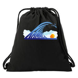 Blue Wave For Kamala Harris Funny Trump Drawstring Bag