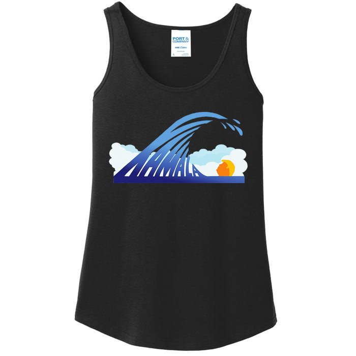 Blue Wave For Kamala Harris Funny Trump Ladies Essential Tank