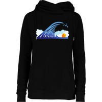 Blue Wave For Kamala Harris Funny Trump Womens Funnel Neck Pullover Hood