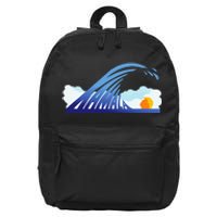 Blue Wave For Kamala Harris Funny Trump 16 in Basic Backpack