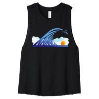 Blue Wave For Kamala Harris Funny Trump Women's Racerback Cropped Tank