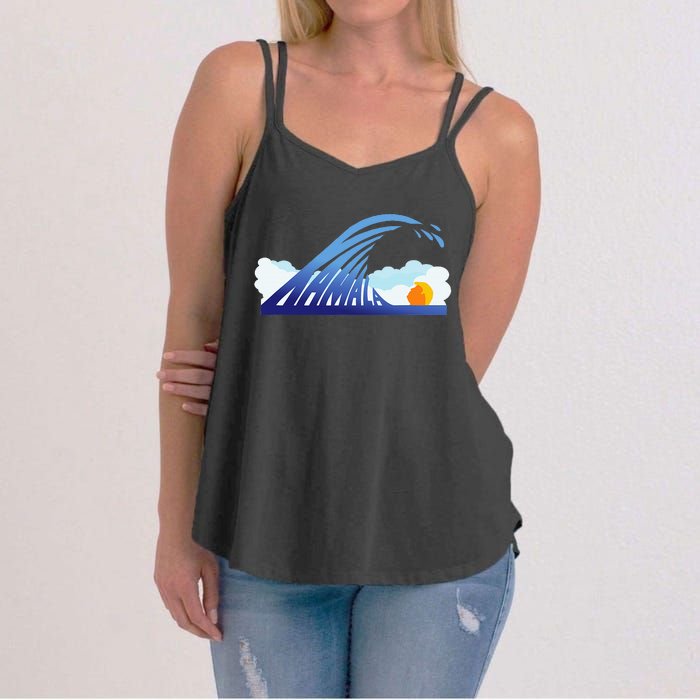 Blue Wave For Kamala Harris Funny Trump Women's Strappy Tank