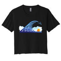 Blue Wave For Kamala Harris Funny Trump Women's Crop Top Tee