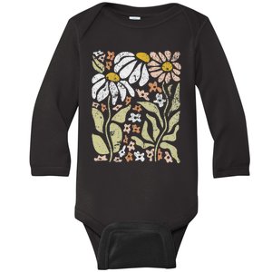 Boho Wildflowers Floral Nature Flower For  Nature Lover Baby Long Sleeve Bodysuit