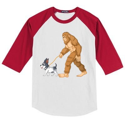 Bigfoot Walk French Bulldog Kids Colorblock Raglan Jersey