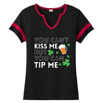 Bartender Waiter Funny St Patrick's Day Waitress Server Gift Ladies Halftime Notch Neck Tee