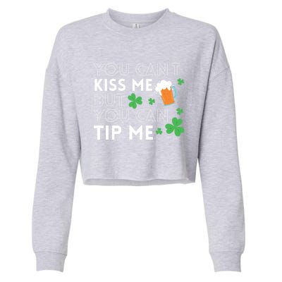 Bartender Waiter Funny St Patrick's Day Waitress Server Gift Cropped Pullover Crew