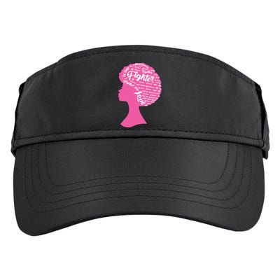 Black Woman Fighter Support Breast Cancer Adult Drive Performance Visor