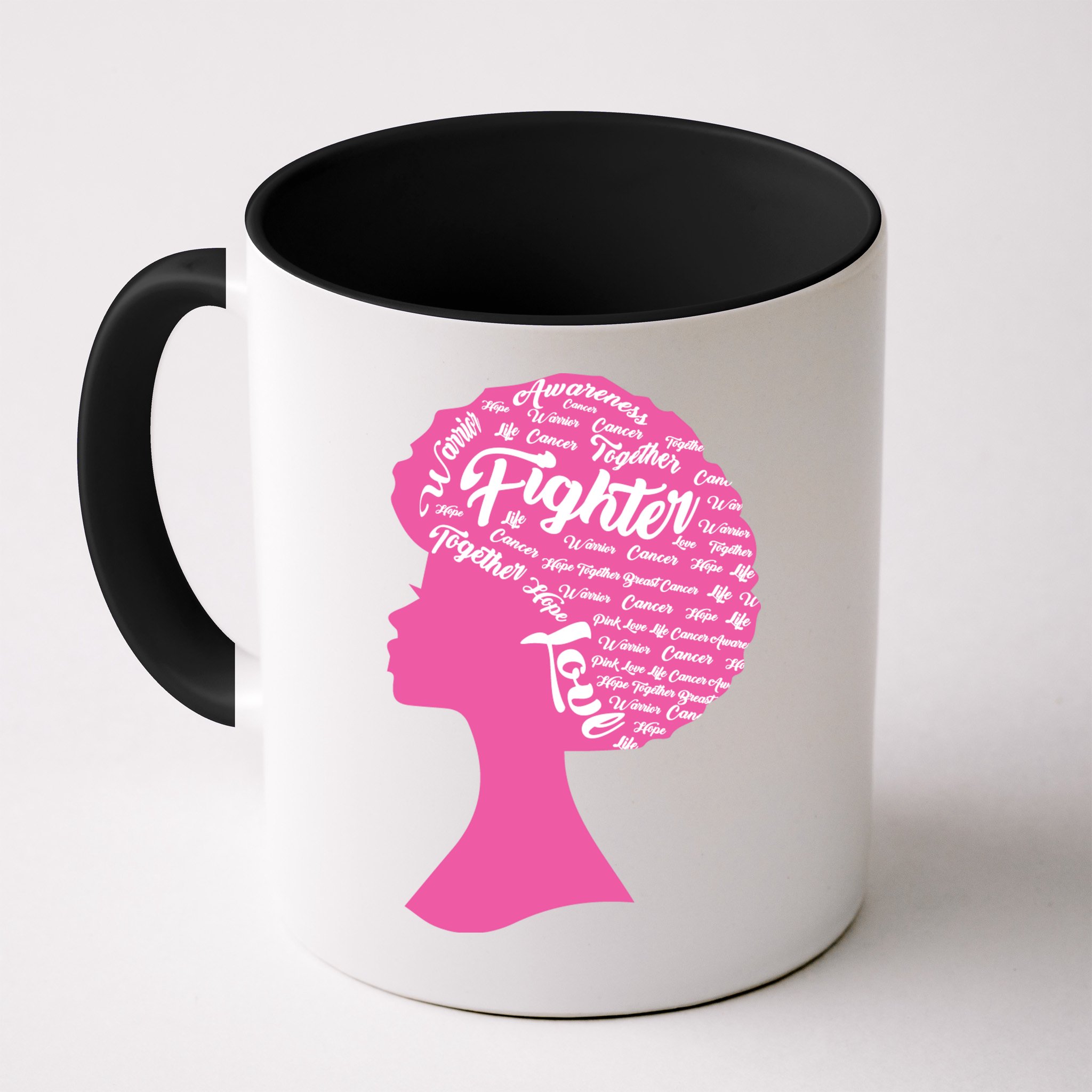 Black Woman Fighter Support Breast Cancer Mug