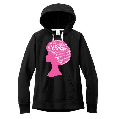 Black Woman Fighter Support Breast Cancer Women's Fleece Hoodie