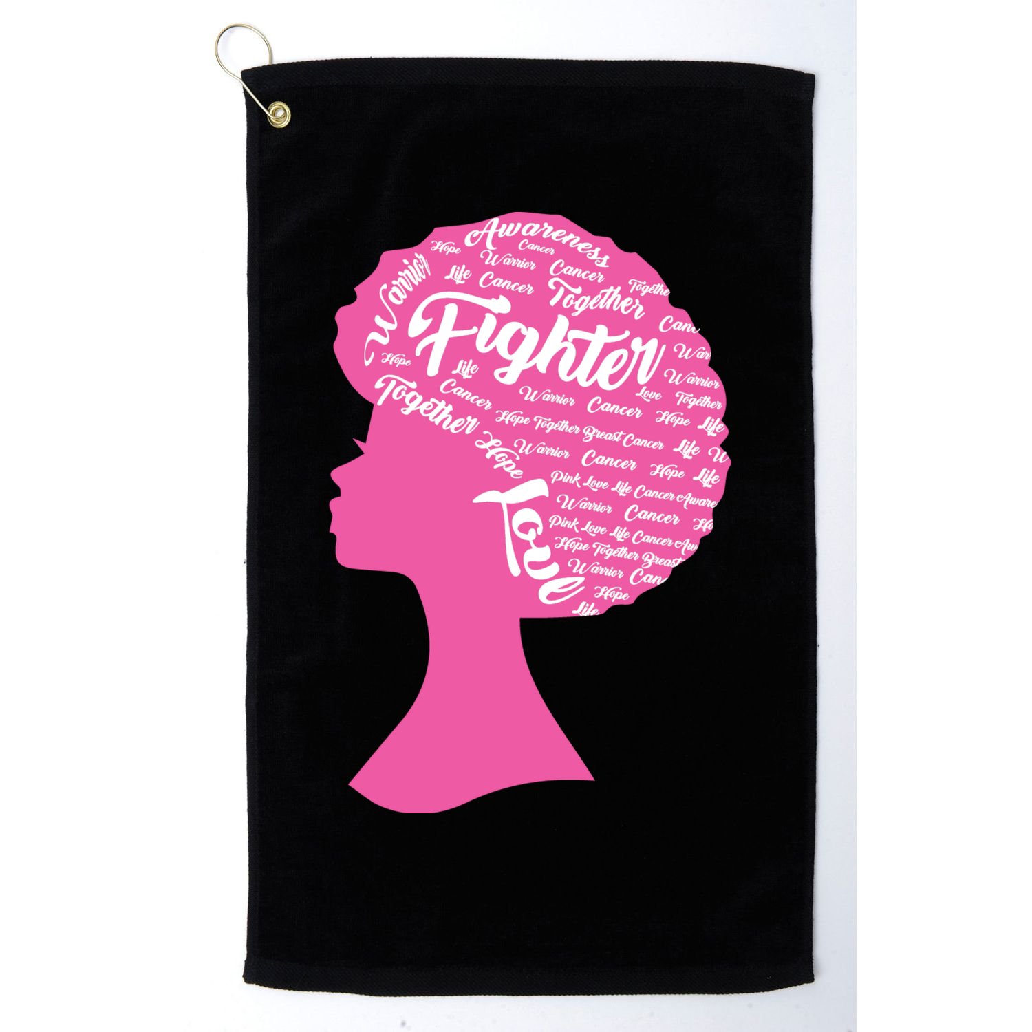 Black Woman Fighter Support Breast Cancer Golf Towel