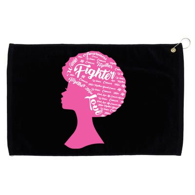 Black Woman Fighter Support Breast Cancer Grommeted Golf Towel