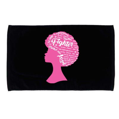 Black Woman Fighter Support Breast Cancer Microfiber Hand Towel