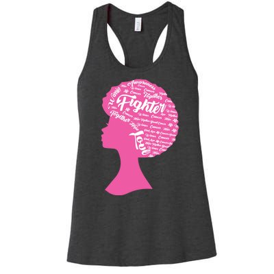 Black Woman Fighter Support Breast Cancer Women's Racerback Tank