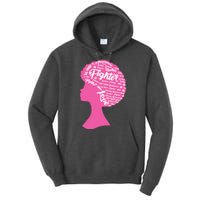 Black Woman Fighter Support Breast Cancer Tall Hoodie