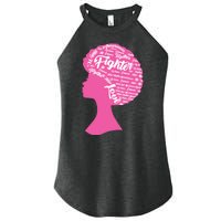 Black Woman Fighter Support Breast Cancer Women's Perfect Tri Rocker Tank