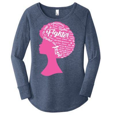 Black Woman Fighter Support Breast Cancer Women's Perfect Tri Tunic Long Sleeve Shirt