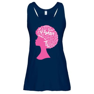 Black Woman Fighter Support Breast Cancer Ladies Essential Flowy Tank