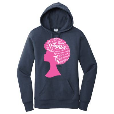 Black Woman Fighter Support Breast Cancer Women's Pullover Hoodie