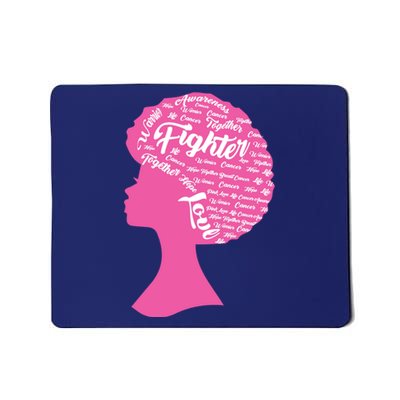 Black Woman Fighter Support Breast Cancer Mousepad