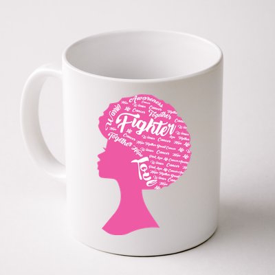 Black Woman Fighter Support Breast Cancer Coffee Mug