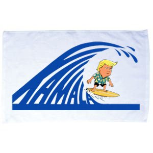 Blue Wave For Kamala Harris Trump Funny Donald Surfboard Microfiber Hand Towel