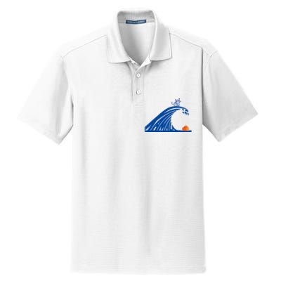 Blue Wave For Kamala Harris Trump Funny Sarcastic Dry Zone Grid Polo