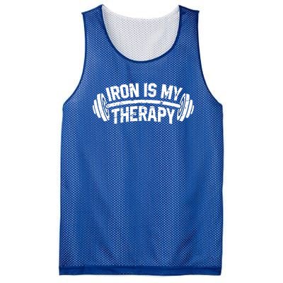 Bodybuilding Workout Funny Gift Iron Is My Therapy Gym Hoody Mesh Reversible Basketball Jersey Tank