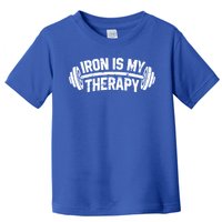 Bodybuilding Workout Funny Gift Iron Is My Therapy Gym Hoody Toddler T-Shirt