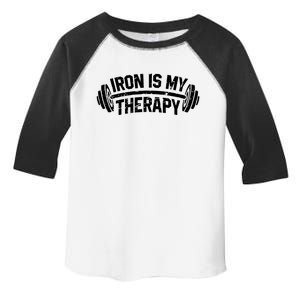 Bodybuilding Workout Funny Gift Iron Is My Therapy Gym Hoody Toddler Fine Jersey T-Shirt