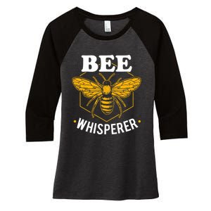 Bee Whisperer Funny Beekeeping & Beekeeper Women's Tri-Blend 3/4-Sleeve Raglan Shirt