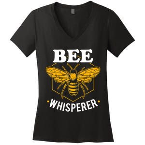 Bee Whisperer Funny Beekeeping & Beekeeper Women's V-Neck T-Shirt