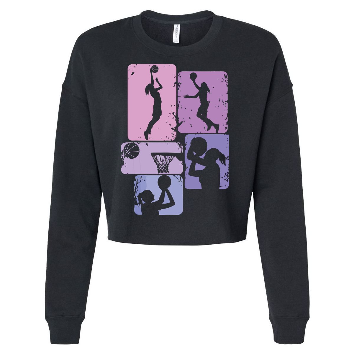 Basketball Women, Female Basketball Player Cropped Pullover Crew